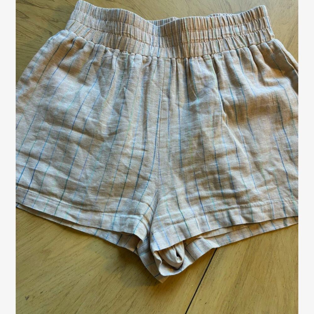 We Are Sundays Linen Fuller Shorts Coastal Luxury Stripes High Waist Summer Med